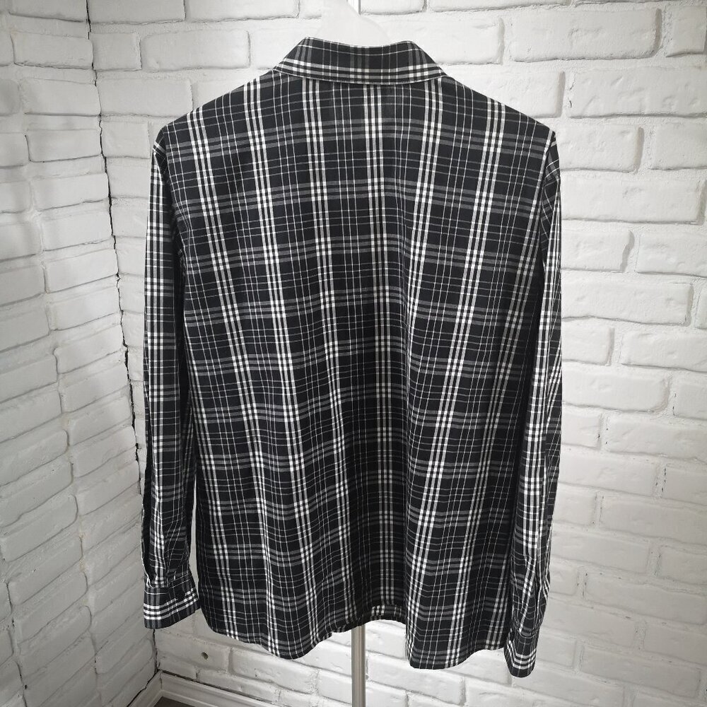 Tabi International Ladies Size XL Black Grey & White Plaid Shirt - Picture 2 of 7